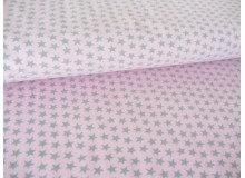 Jersey Sternchen grau auf rosa